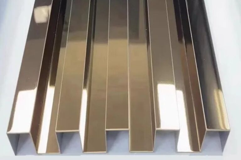 Austenitic Stainless Steel 304 Gold Hairline Fluted Panel in indonesia