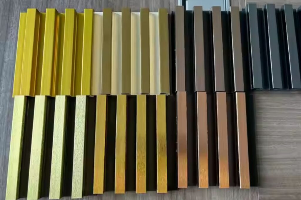 Gold Hairline Decorative SS 304 Fluted Panels in indonesia